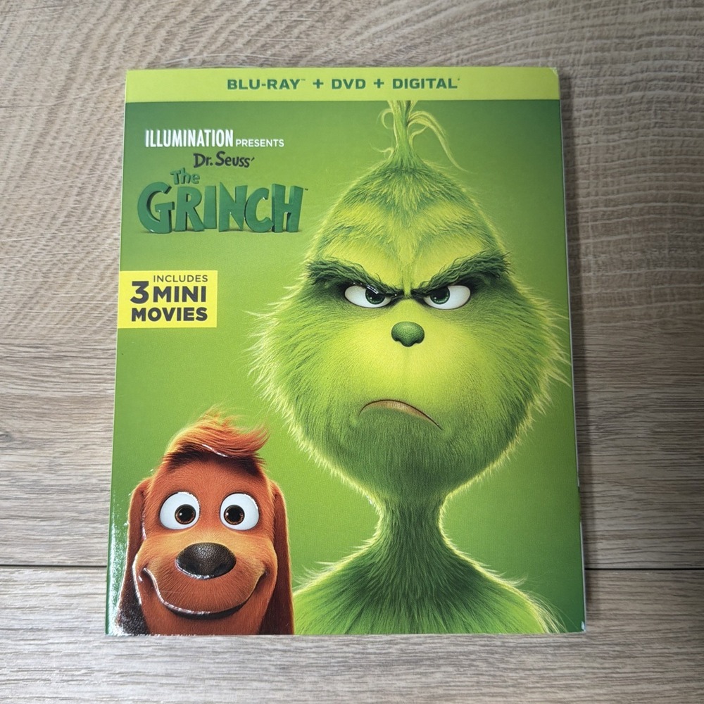 Dr Seuss The Grinch Bluray DVD Digital Holiday Movie Christmas Family Film New